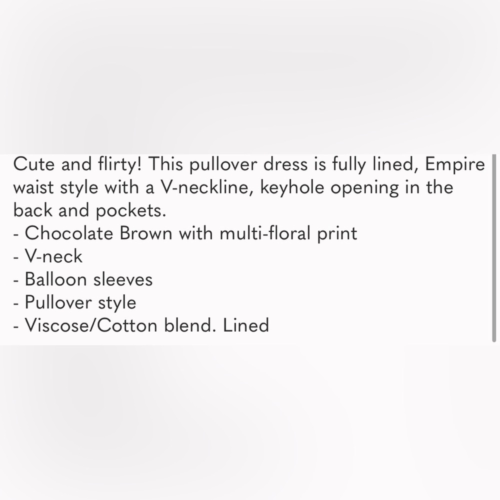 NWOT FREE PEOPLE Strawberry Fields Floral Tunic Dress Brown Long Sleeve Boho SM - Picture 12 of 12